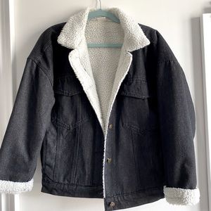 Zaful denim faux fur jacket